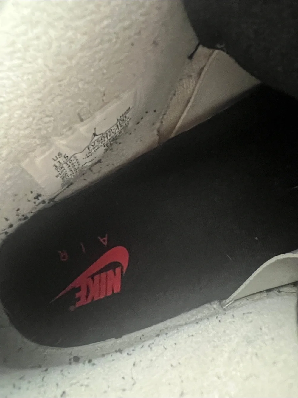 Jordan CEMENT 4s (lace swap) White Black Sneakers with Red Jumpman
